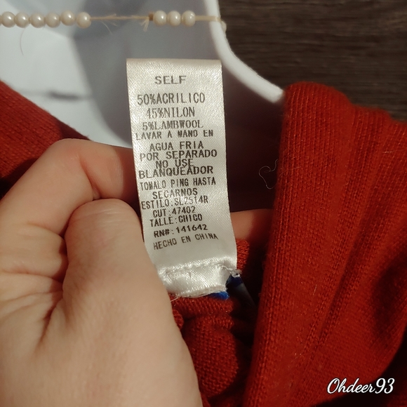 🎉🛍 She and sky burnt orange long sleeve cardigan button up wrap size small - Picture 9 of 9